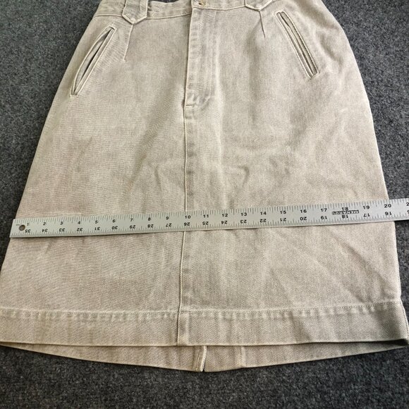 Banana Republic Safari Skirt Womens 12 Gray Vintage 80s 90s Denim - Picture 6 of 10